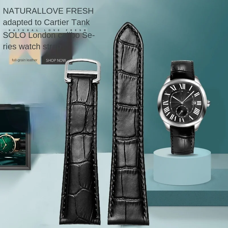 Cartier Watch Tank - Watchband Genuine Leather Watch Strap 22/23/24/25mm
