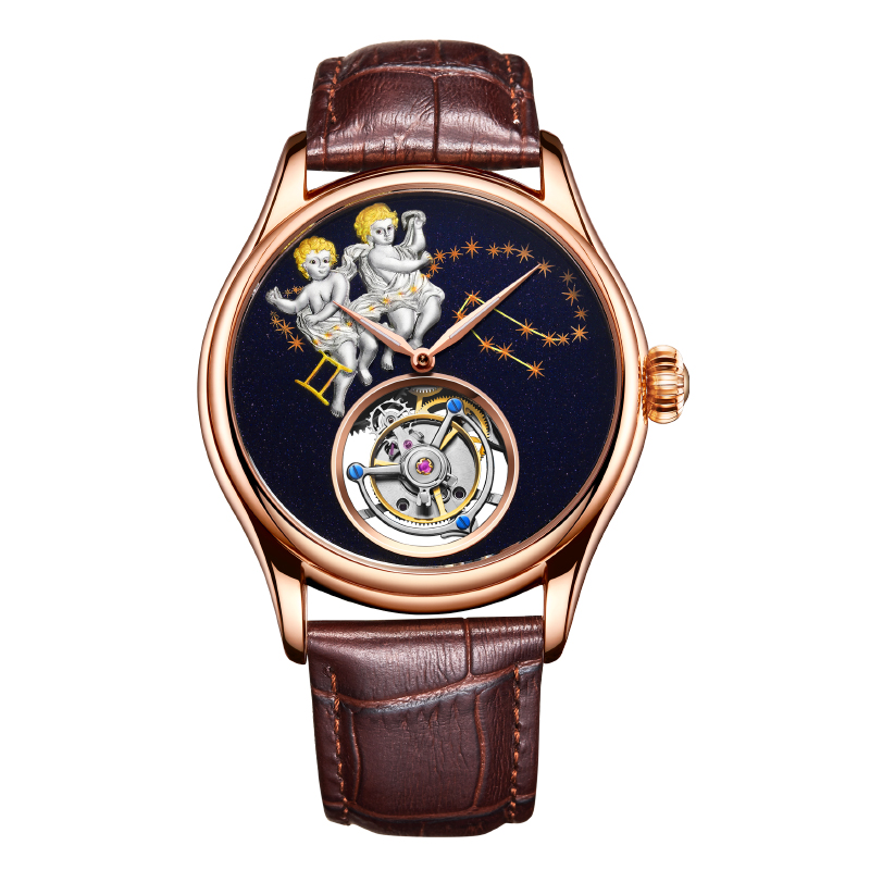 Omega Watch Constellation - AESOP(manual7003G)Gemini Zodiac Tourbillon Mechanical Watch for