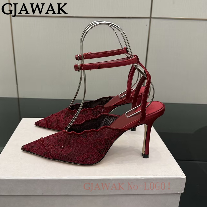 Thin High Heels Shoes Women Po - Mesh Strap Metal ulasan dan harga